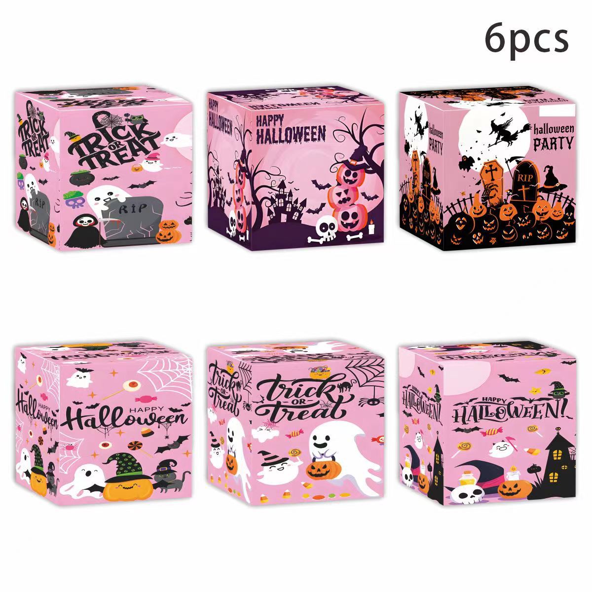 Κουτί με μπομπονιέρες για κέρασμα ή κέρασμα για το Halloween, διακόσμηση πάρτι, χάρτινο κουτί, διακόσμηση δείπνου, κουτί με μπομπονιέρες_voghion.com