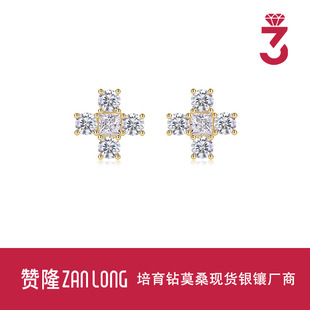 Fashion Versatile Minimalist Niche Design Cross Stud Earrings S925 Sterling Silver Moissanite Stud Earrings Wholesale from Manufacturer