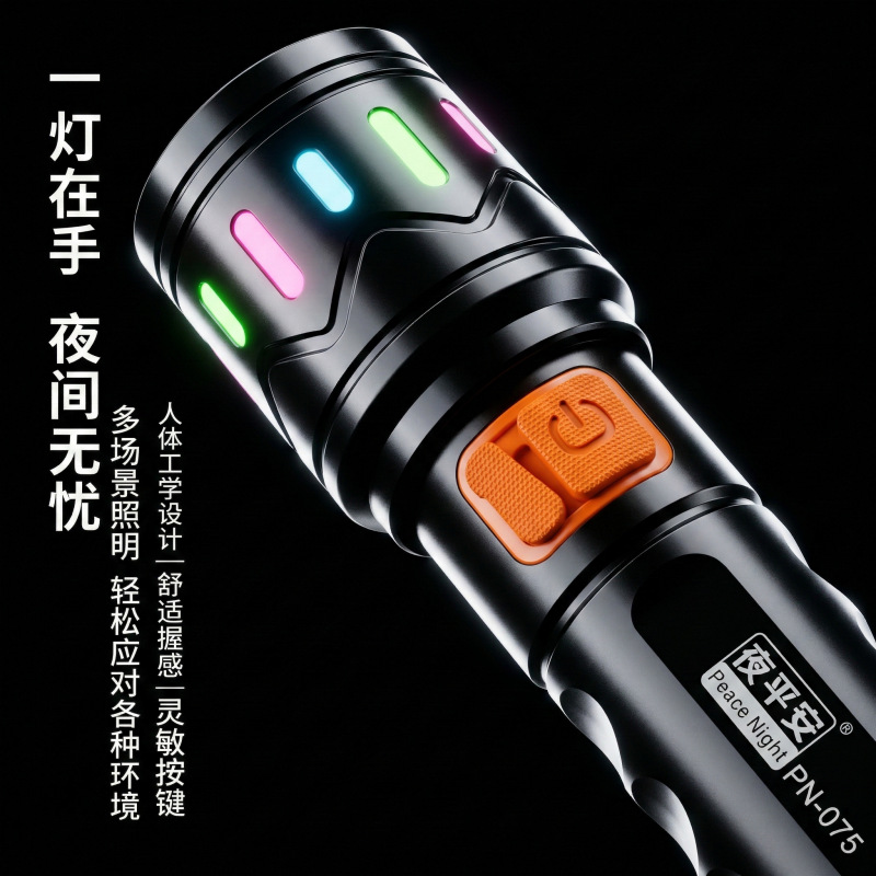 Telescopic Zoom Flashlight Outdoor Household Emergency Portable Rechargeable Handheld Laser Flashlight Led Light