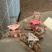 多巴胺机器人一字发夹女后脑勺2023新款盘发抓夹简约鲨鱼夹少女心