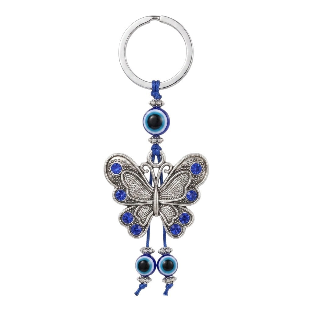 Nuevos colgantes de mariposa transfronterizos de aleación de ojos azules turcos bolsos colgantes de joyería