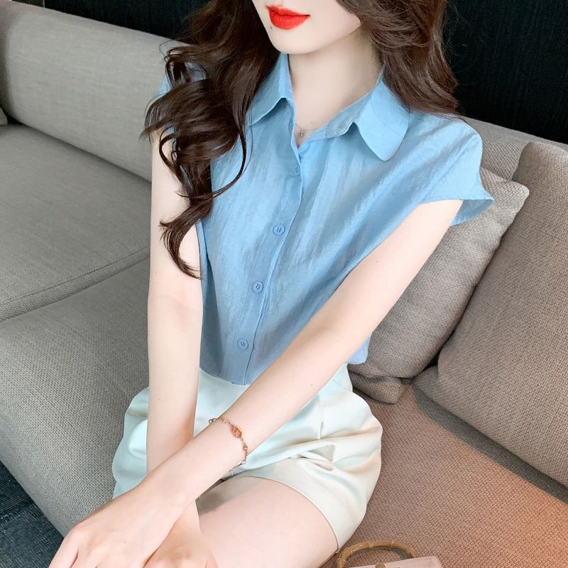 2025 Summer New Professional Chiffon Shirt Women's Sleeveless Temperament Easiest for Match Workplace Women's Shirt Thin Top