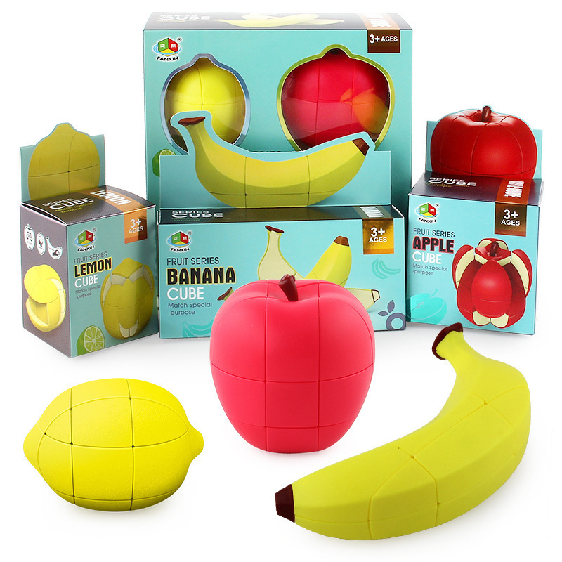 Panxin Apple lemon banana third-order fruit Cube creative fruit three swordsmen solid color model Educational Toys Panxin Apple lemon banana third-order fruit Cube creative fruit three swordsmen solid color model Educational Toys
