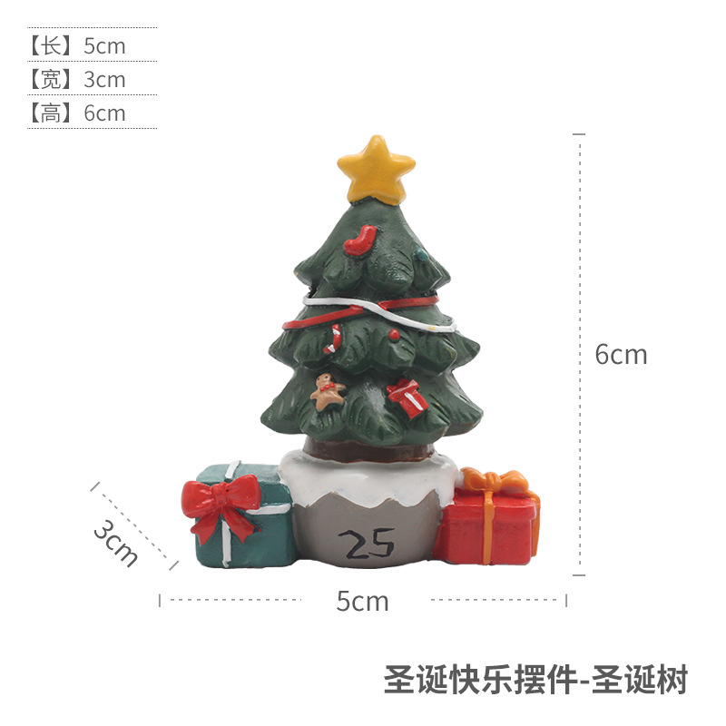 Cruz-Frontera de dibujos animados árbol de Navidad resina decoración creativa hogar sala de estar decoración de Santa Claus muñeco de nieve regalo de los alces