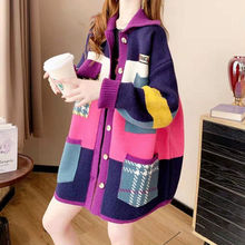 大码mm200新款针织开衫毛衣外套韩版宽松显瘦设计女装上衣