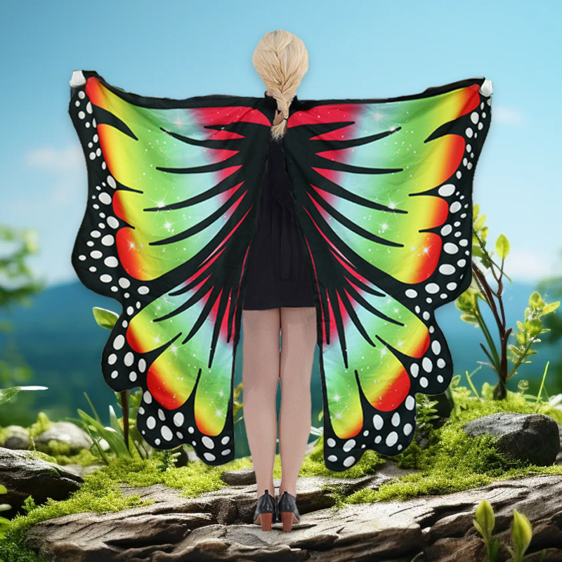 Color de todo el cuerpo COS show de baile rayas alas mantel lazos mantel in viento rojo en línea el mismo props de fotografía