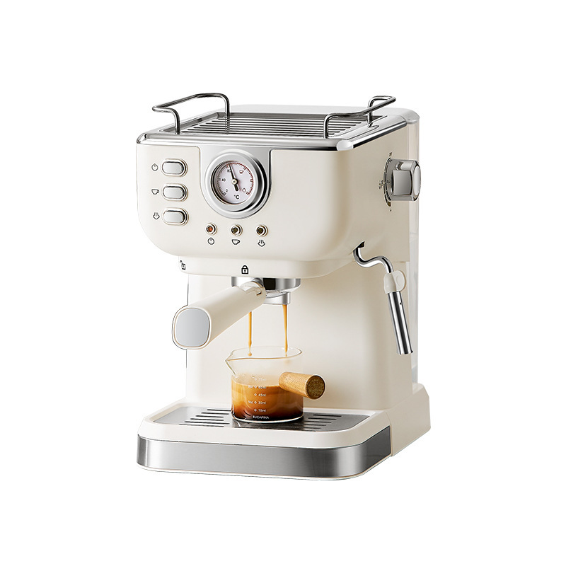 Cafetera Espresso Semiautomática de 20 Bar de Plástico con Vapor y Limpieza Automática para Hogar