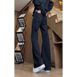 2025cleanfit黑色弯刀微喇牛仔裤男美式vibe裤子高个子显瘦直筒裤