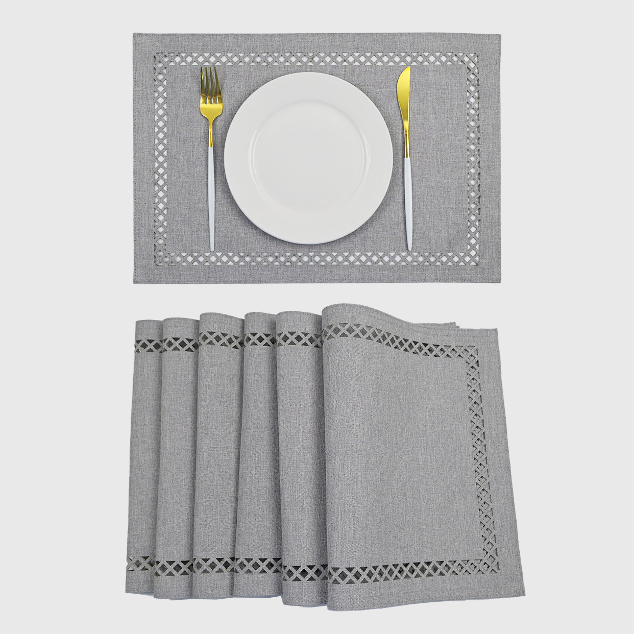 Nuevo alfombra de lino hueco cojín de tela de doble capa lavable antideslizante aislamiento térmico cojín de mesa cojín de taza cojín de hotel