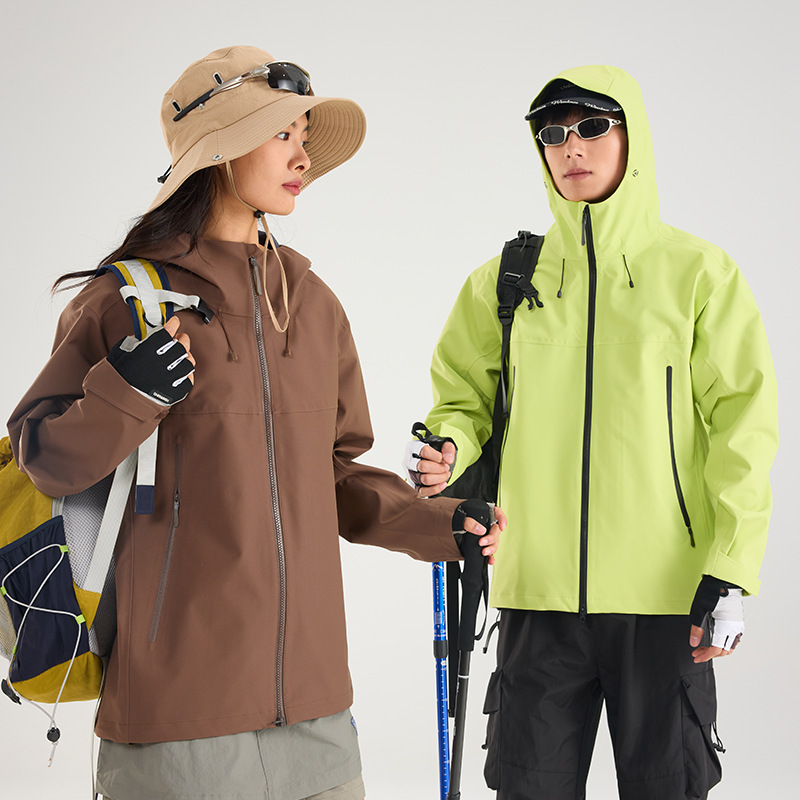 秋冬批发新款情侣硬壳冲锋衣户外防风防水单层机能登山服热封2开|undefined