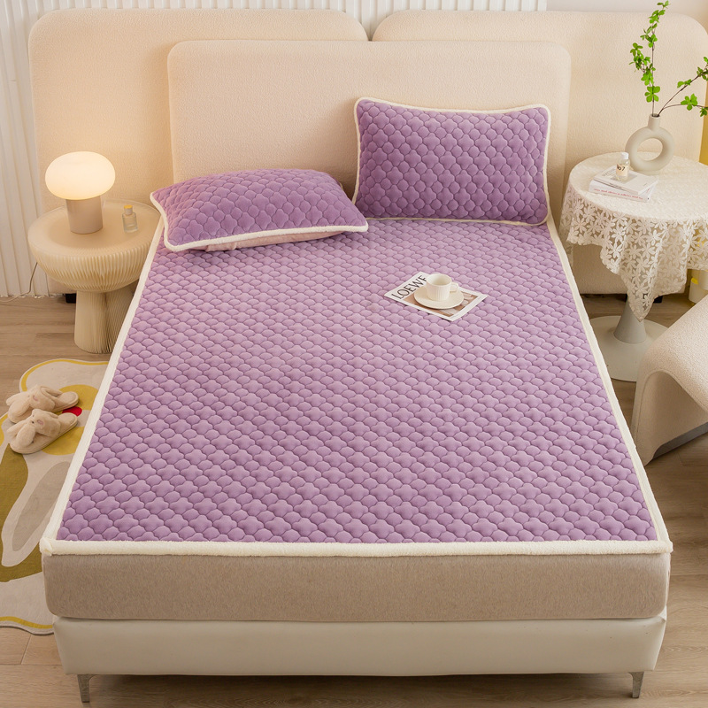 De calentamiento rápido de terciopelo de leche colchón antideslizante acolchado colchón de invierno engrosada terciopelo de coral caliente sábana ajustable al por mayor