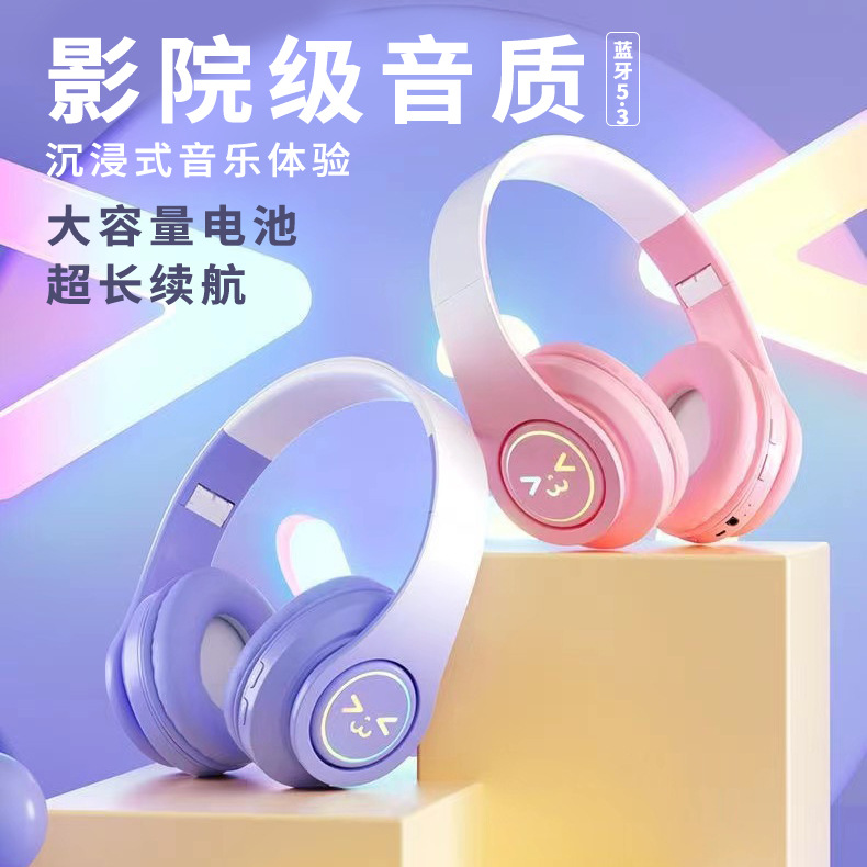 Transfronterizo nuevo gradiente de color LED luminoso todo incluido auricular inalámbrico auricular Bluetooth corriendo deportes auriculares