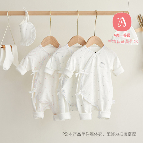 Newborn clothes, newborn monk clothes, modal boneless baby baby jumpsuit, spring and autumn butterfly clothes, harem clothes