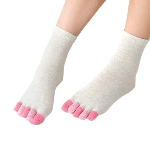 Wholesale women's cotton toe socks, autumn and winter candy color mid-calf socks, toe socks, Korean split toe socks