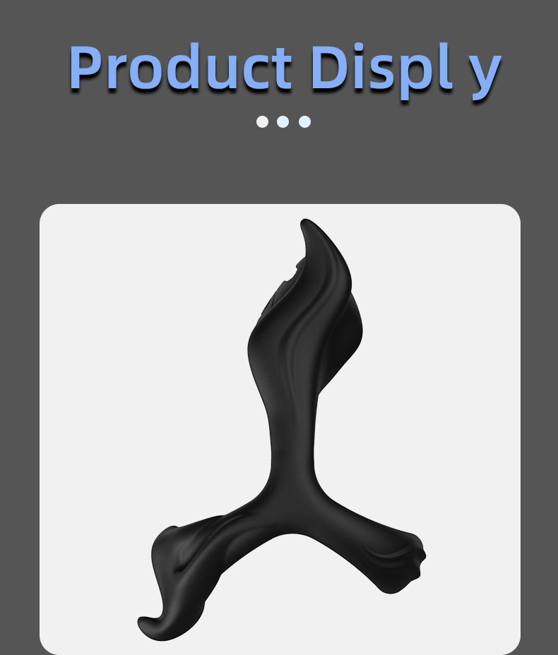 Triple-Ring Vibrating Cock Ring with Prostate Massager, Liquid Silicone, 10 Vibration Modes — detail image 4