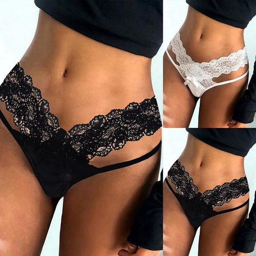 Foreign trade European and American sexy underwear cross-border lace transparent sexy women's underwear low-waist thong wholesale dropshipping