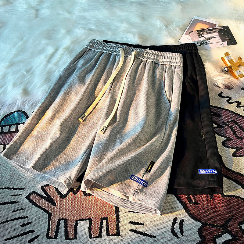 Pantalones casuales de estilo de Hong Kong, pantalones cortos para parejas masculinas, pantalones de tendencia sueltos, pantalones de tendencia de verano, pantalones de moda simples, deportivo