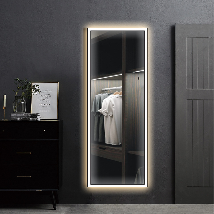 定制家用智能带灯穿衣镜 感应式壁挂全身试衣镜 美发厅智能落地镜|ms