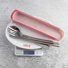 304不鏽鋼兒童餐具套裝勺叉筷三件套便攜式餐具禮品餐具可印logo