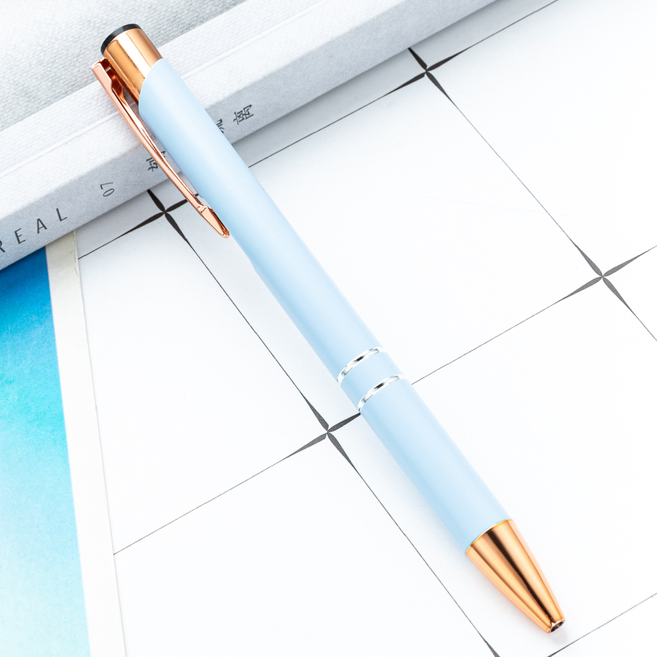 Metal bolígrafo de presión dos bobinas de aluminio barra de pluma de negocios puede imprimir logotipo publicitario regalo bolígrafo promocional fábrica al por mayor