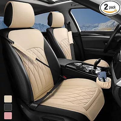 Seat cushion, seat cover – storage - beige-full-set-front-double-seat-2-safety-belt-cover-1-storage-bag