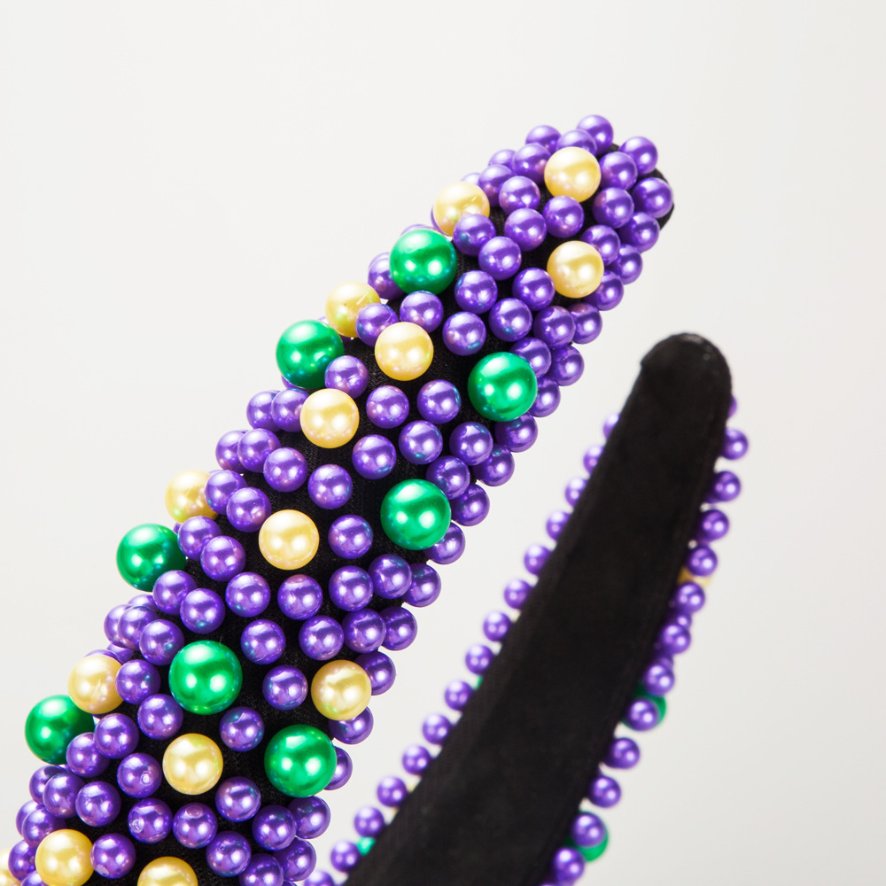 Diadema Heeming estilo europeo y americano, diadema de esponja con perlas para el cabello, accesorio para el cabello rosa para el Día de San Valentín, diadema con elementos de carnaval