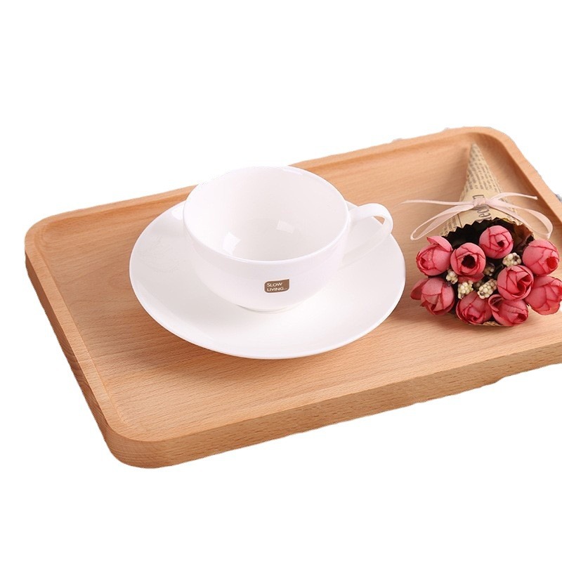 Es estilo japonés estilo bandeja de madera hogar bandeja de té madera maciza vintage pan postre almacenamiento creativo decoración placa de cocina