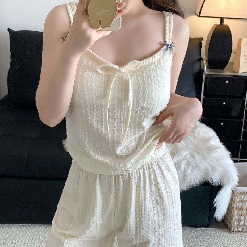 6535 Cotton Padded Pajamas for Women 2025 Summer Season New Suspender Shorts Sexy Sweet Simple Pure Lust Style