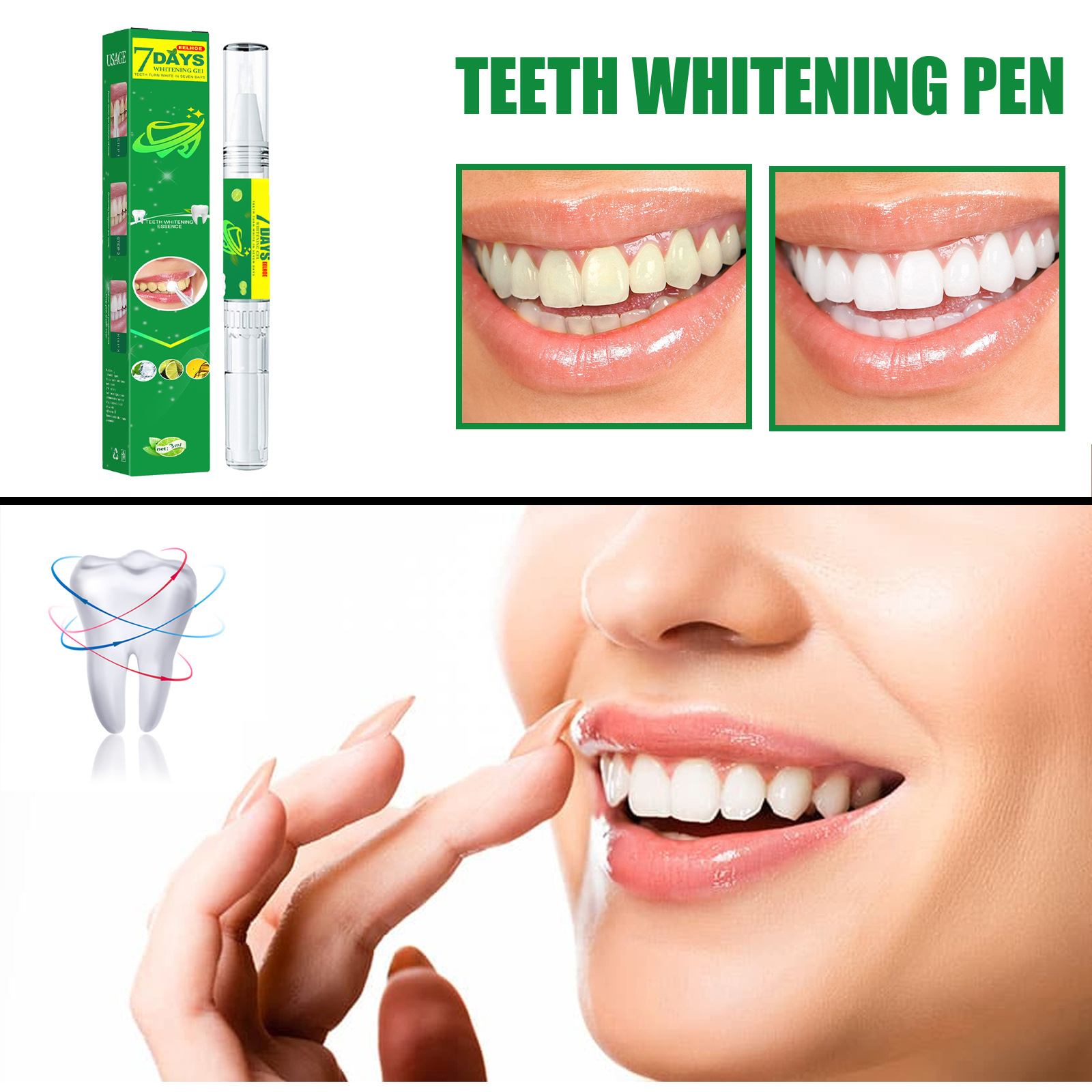 EELHOE Tooth Beauty Pen Dirt Removal in Oral Cavity Cleaning Removal Yellow Teeth Smoke Teeth Stain Removal Brightening Whitening Teeth Care