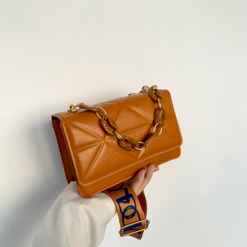 Bolso de mano de cadena moderno y a la moda para mujer 2024 nuevo bolso cuadrado pequeño acolchado de nicho texturizado bolso bandolera de un solo hombro
