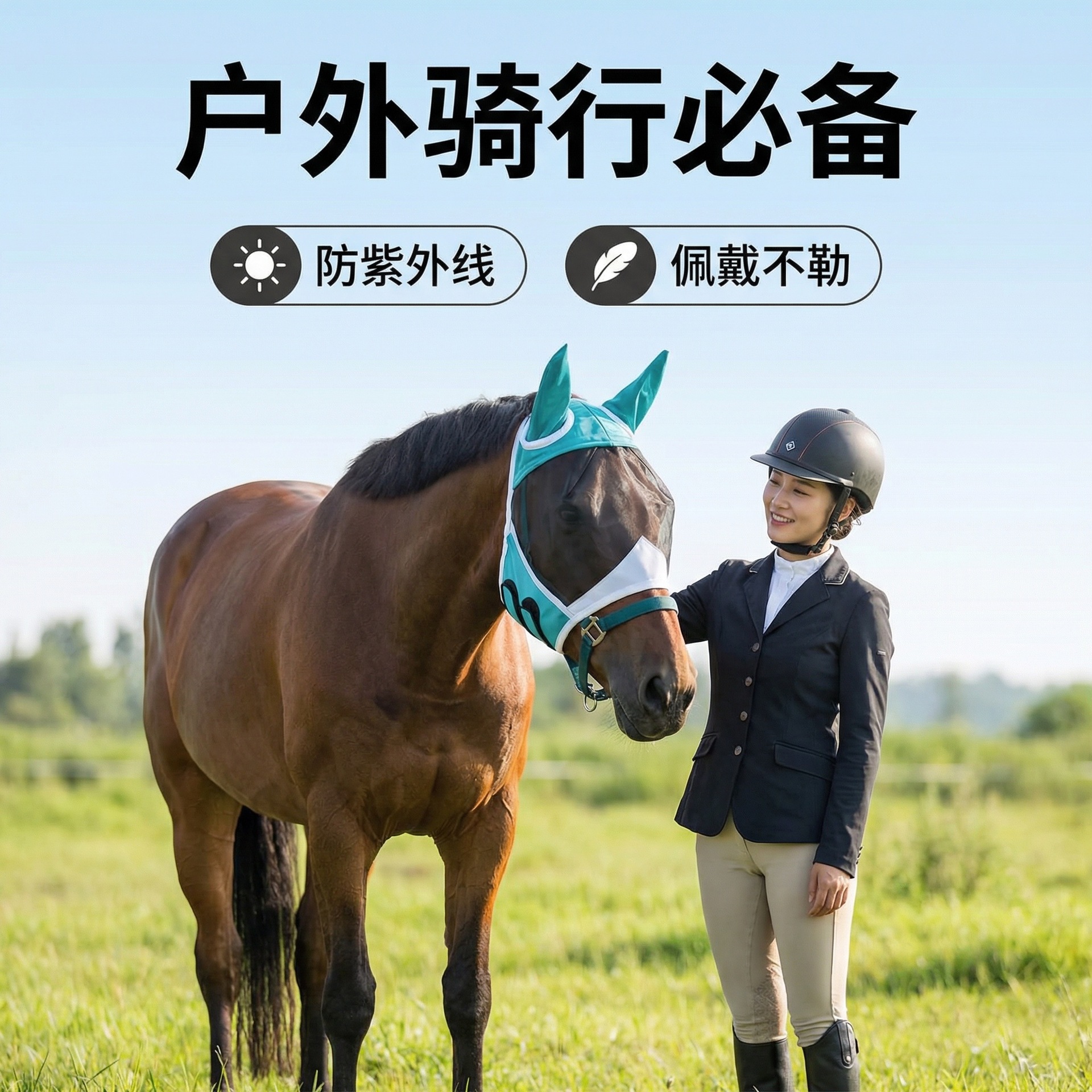 재고 통기성 말 마스크 안티-모기 안티-곤충 말 후드 말 얼굴 안티-모기 마스크 탄성 말 비행 말 마스크 도매