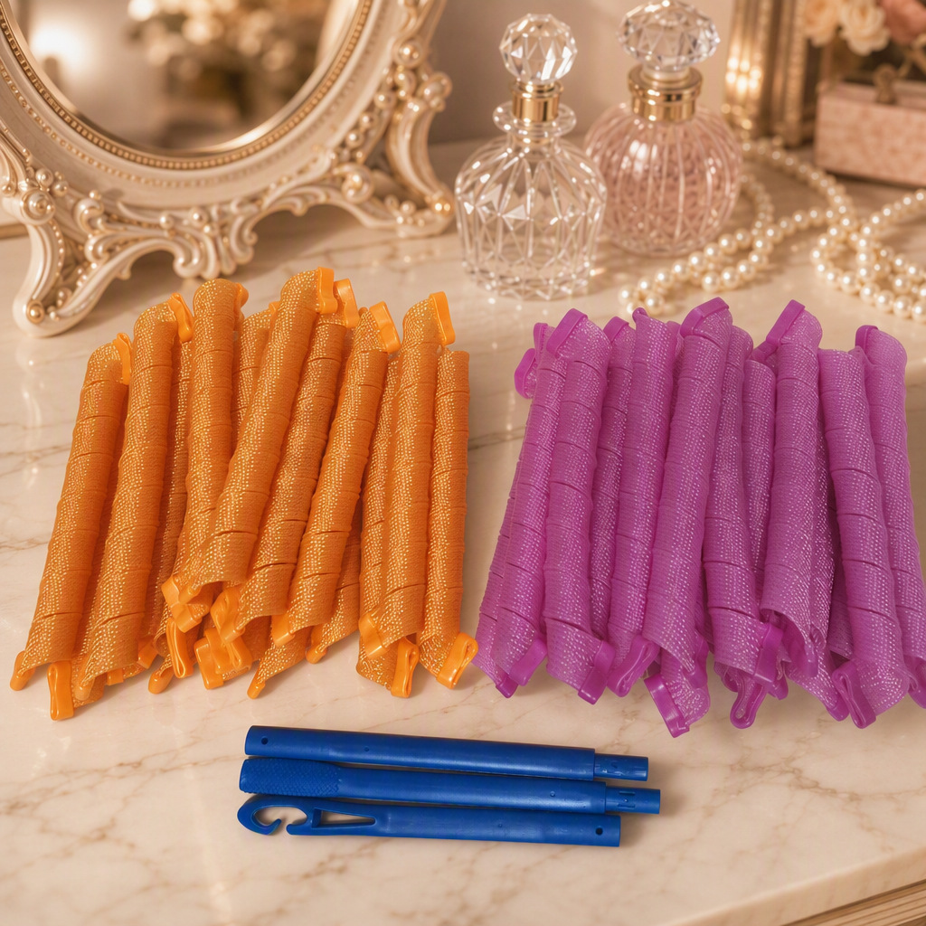 Meiqi Plastic Hair Curling Rollers Set Air Bangs Curling Tool Self-Adhesive Hair Rollers Cross-Border Multi-Size Tools