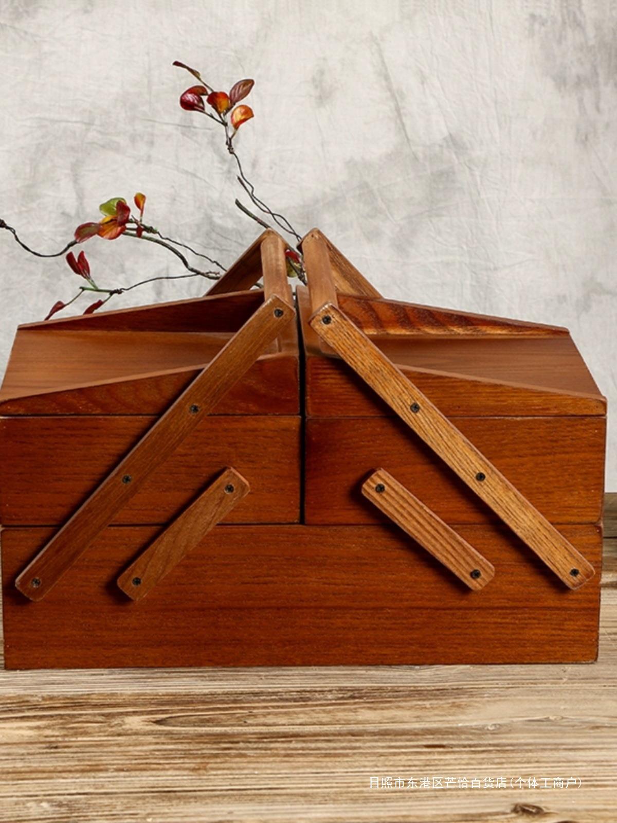New retro Japanese style miscellaneous storage wood simple desktop…