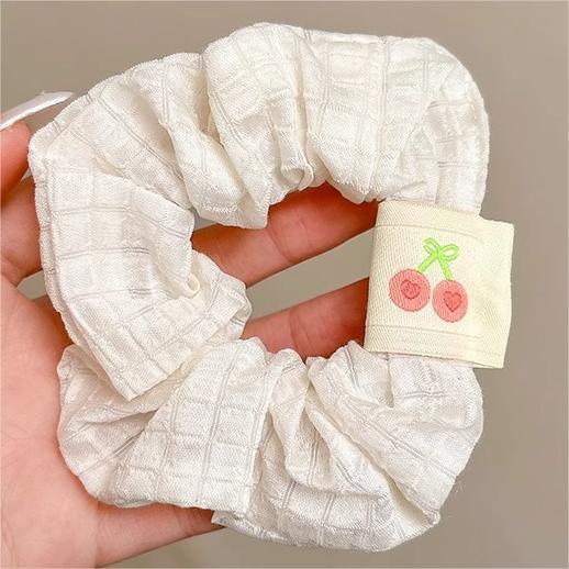 Color caramelo anillo de cabello intestino etiqueta cuadrada mujer dulce lindos adornos de cabello rosado de cabello de alta elasticidad después del toque de cabello