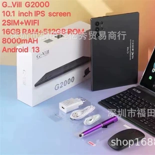 Планшет (G Vill G2000) 10,1 дюйма IPS, 16 ГБ + 512 ГБ, 2 SIM, Android 13