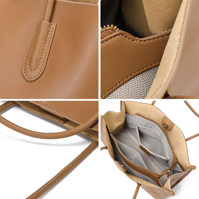 Damen Handtasche Aus Leder, Große Umhängetasche Für Den Alltag_voghion.com