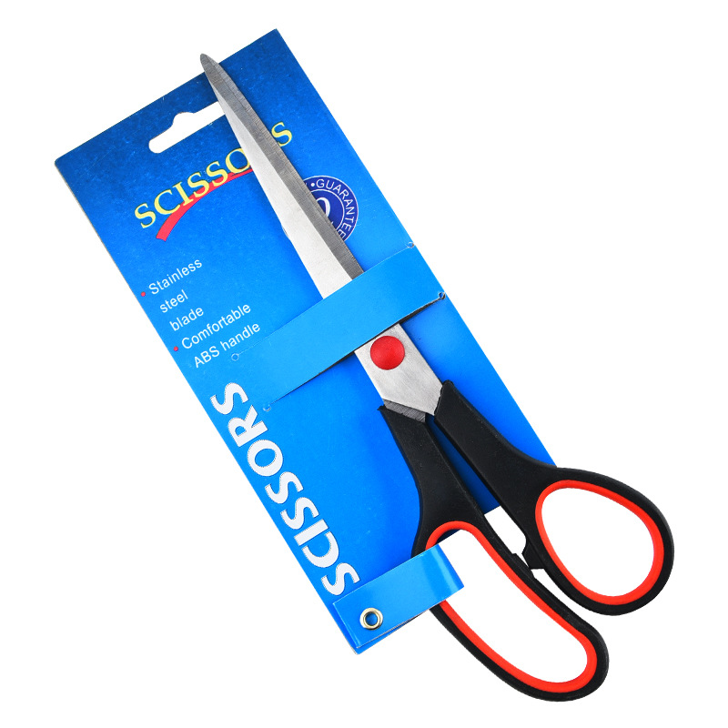 Tarjeta azul tijeras de goma y plástico tijeras de acero inoxidable para el hogar tijeras pequeñas tijeras de corte de papel hecho a mano corte de hilo tijeras de goma de cocina