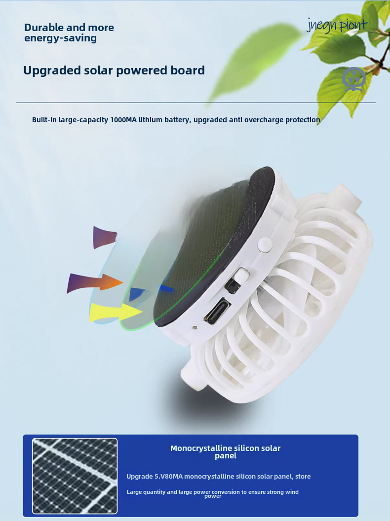 Breathable Mesh Baseball Cap With Solar Fan For Sun Protection_voghion.com