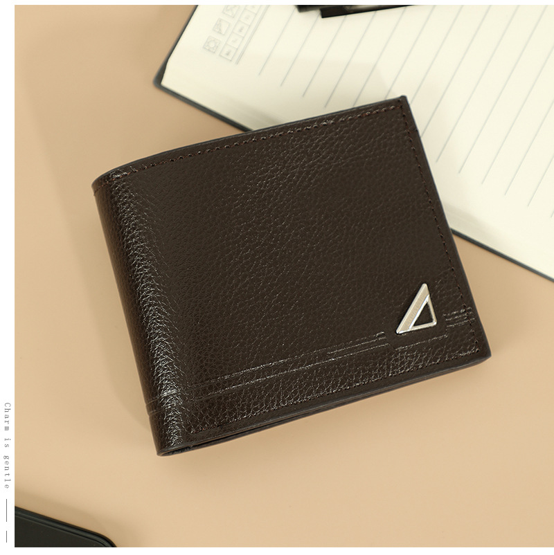 Pu Leather Material Solid Color Pattern All Seasons Season Factory Direct Supply Horizontal Wallet Men's Pu Business Stylish And Versatile Card Holder Large Wallet Multiple Card Slots Retro Wallet