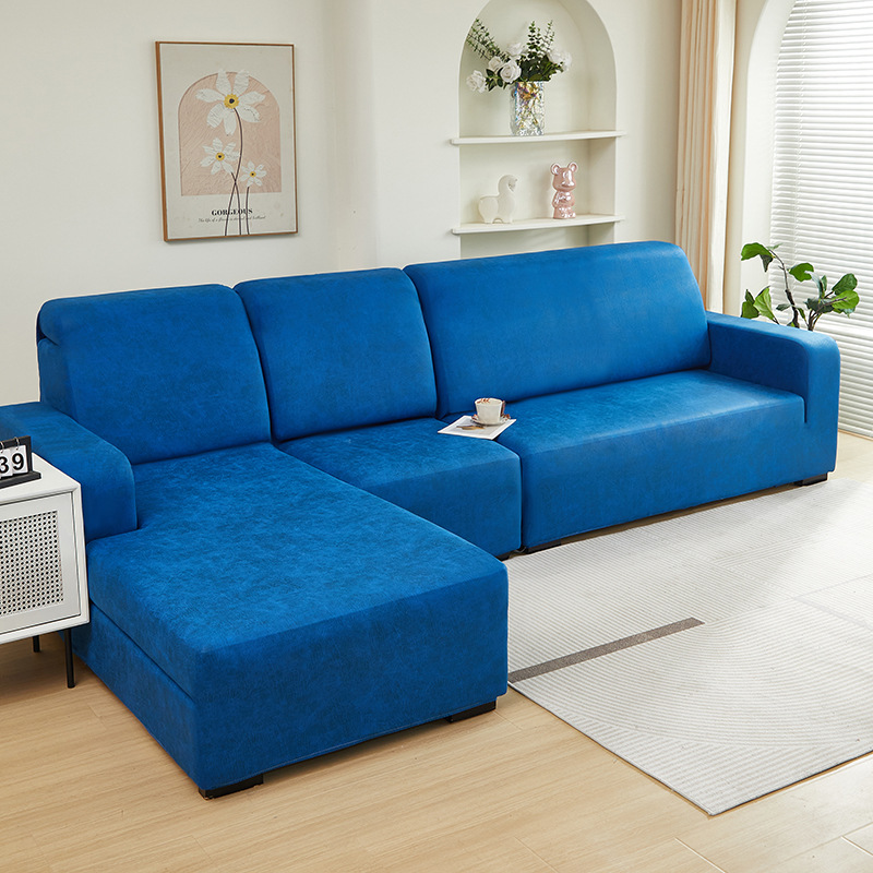 Tecnología de tela sofá cubierta transfronteriza sólido todo incluido perezoso cubierta de sofá cuatro estaciones anti-gato universal agarre sofá almohadilla doble brazo