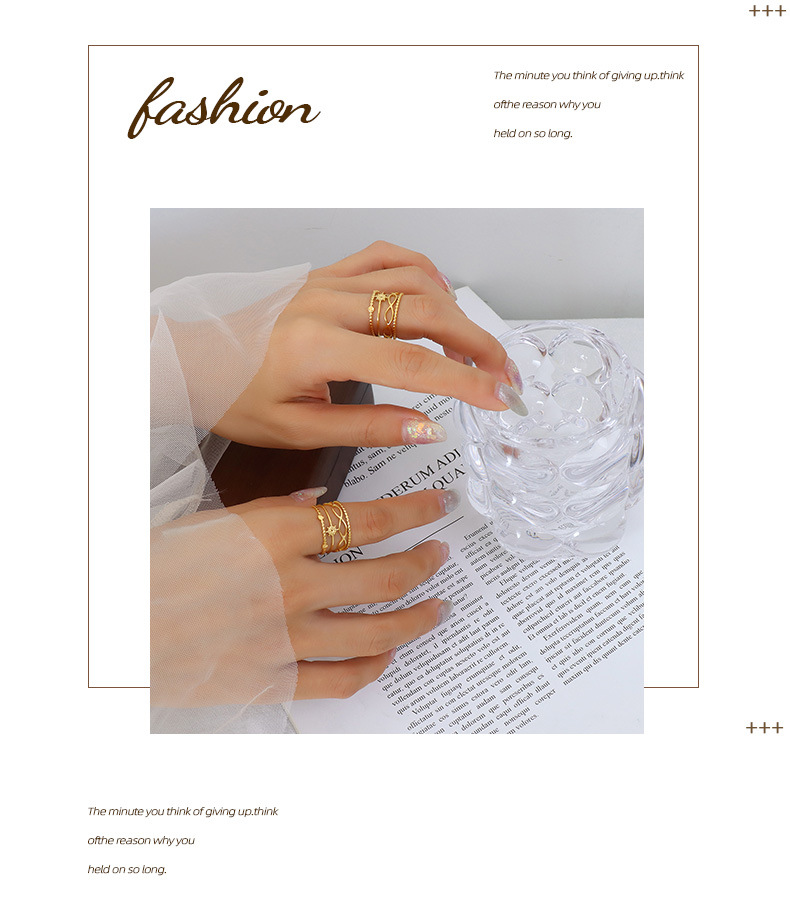 Fashion Letter Titanium Steel Open Ring Plating Stainless Steel Rings