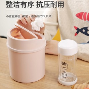 Desktop Plastic Crowned Trash Can Household Mini Trash Can Creative European Style Living Room Table Trash with Lid