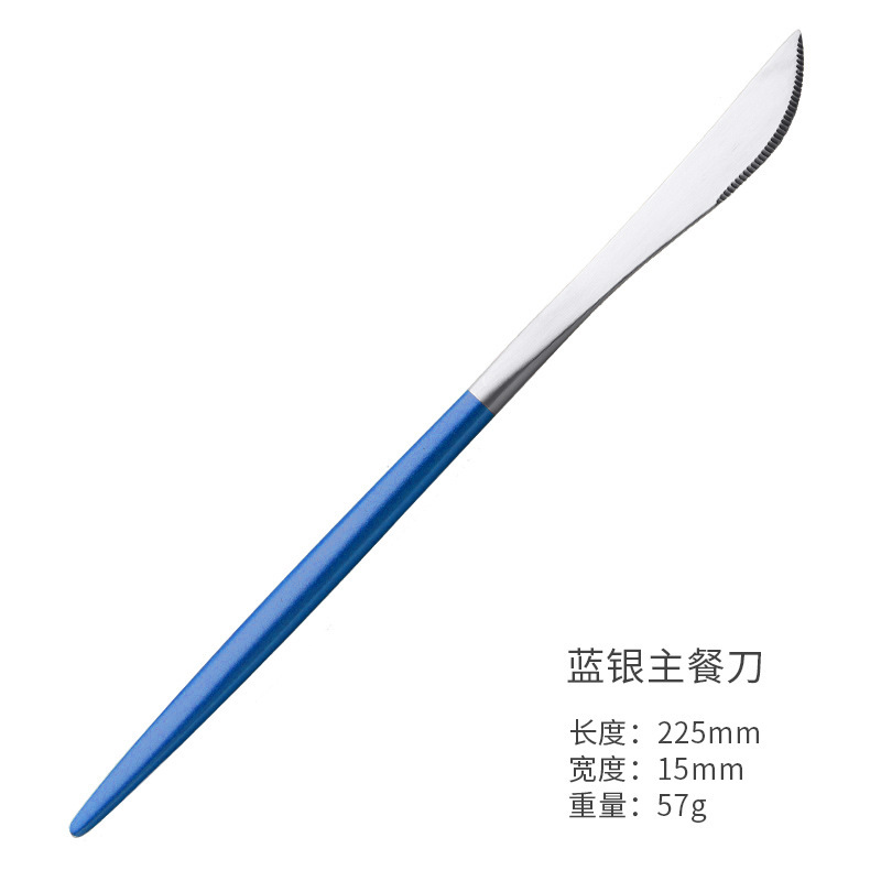 304 de acero inoxidable vajilla portuguesa cuchillo, tenedor y cuchara de cuatro piezas chapada en oro cuchara Nordic comida occidental traje de filete de oro negro