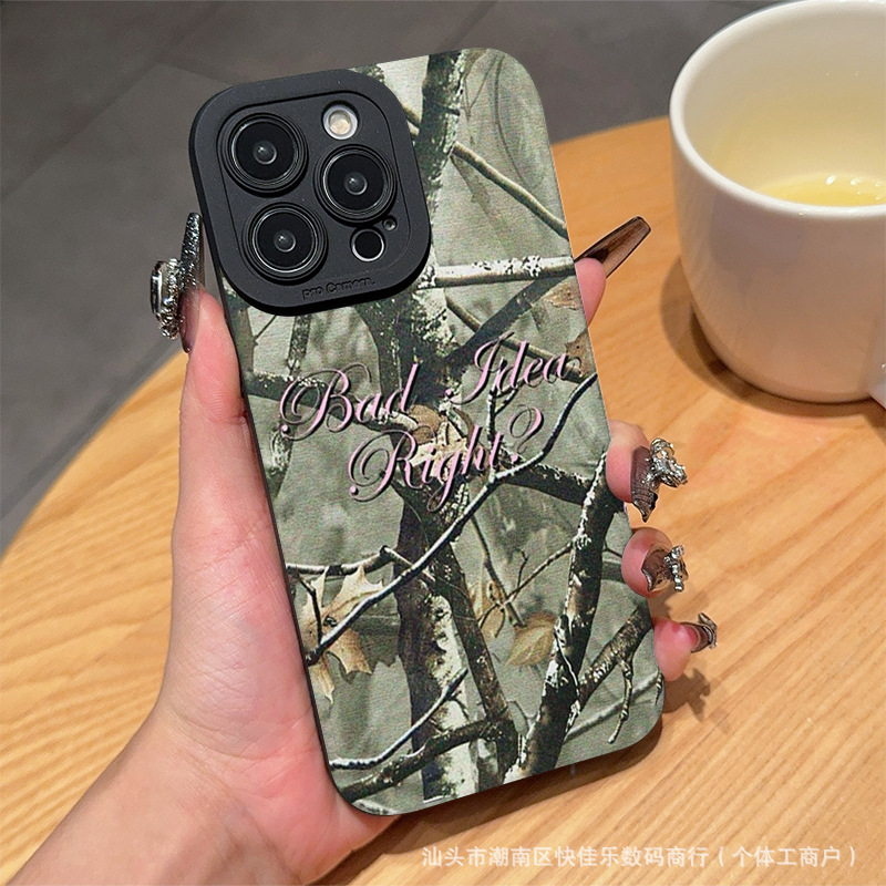 森林树枝适用iPhone11/12/13/14保护套苹果15/16ProMax硅胶手机壳