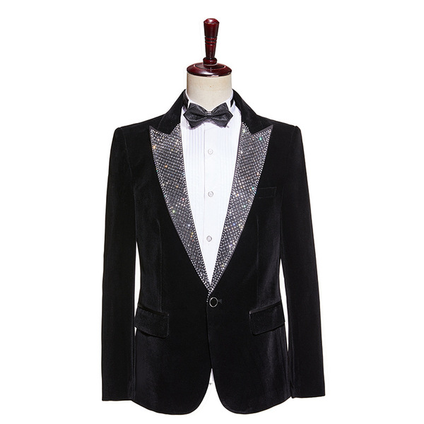 Men’s  Velvet Jacket for Stage Performance