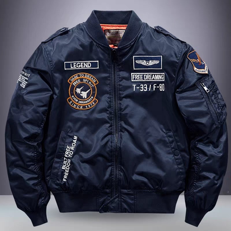 Chaqueta de vuelo de marca de moda masculina retro bordado chaqueta de béisbol pareja primavera y otoño abrigo casual suelto