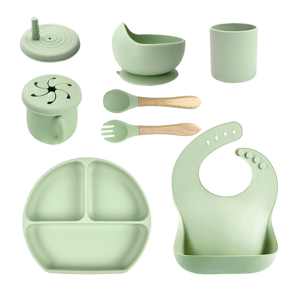 Cuenco de alimentos complementarios para bebés, vajilla de silicona, plato de entrenamiento sonriente, plato de ventosa grande, comida de silicona para niños