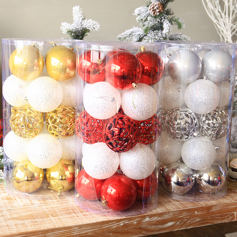 Liquidación 2023 escena de decoración de Navidad transfronteriza BOLA DE Navidad bola macaron centro comercial ventana techo bola hueca