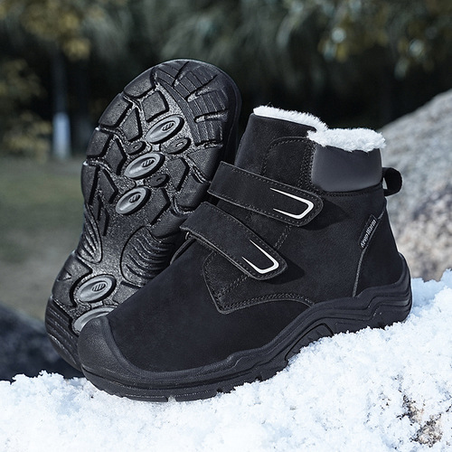 Winter New Children's Cotton Shoes for Boys, Fleece Lined, Warm, Outdoor Snow Boots for Girls, Waterproof and Slip-Resistant, Trendy Children's Shoes