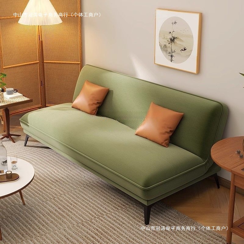 Sofa Bed for Small Living Rooms, Straight Double Sofa for Bedroom, Lazy Sofa for Rental Apartments, Foldable Dual-Use Sofa Bed